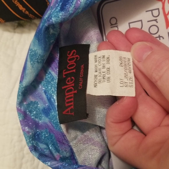 Ample Togs Blue Leaf 80s Short Sleeve Shirt - Picture 5 of 6